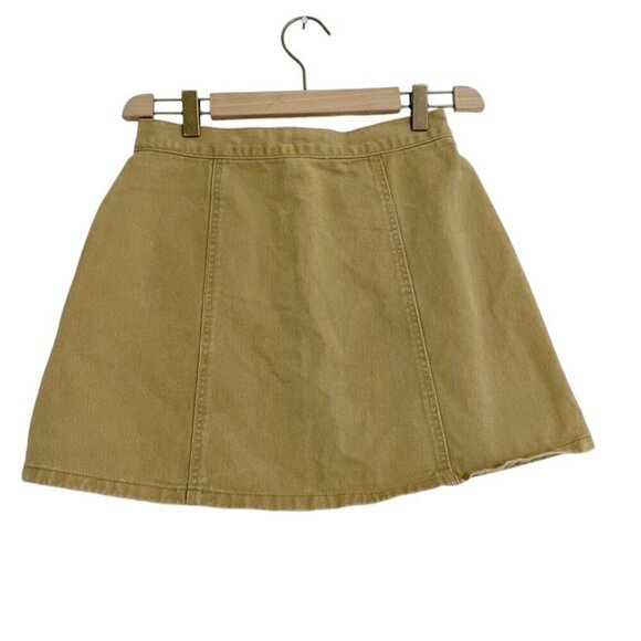 BDG Size Medium Denim Skirt Urban Outfitters Beige Khaki Button Front Fall - Picture 4 of 7